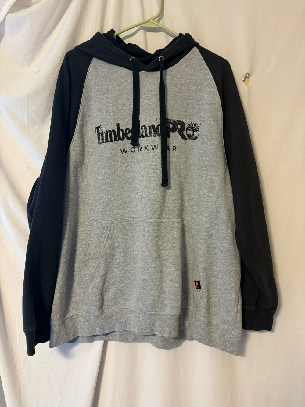 Timberland PRO Grey Body Black Sleeve Hooded Work Sweatshirt